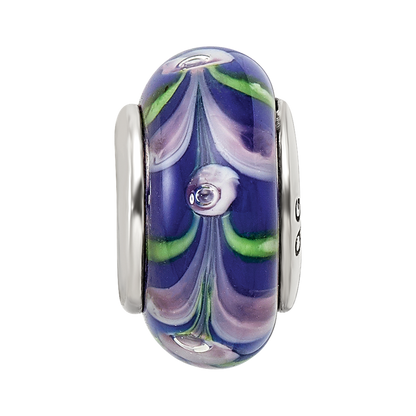 Sterlingsilber Reflections Blau/pink Hand-blown Glas Perle