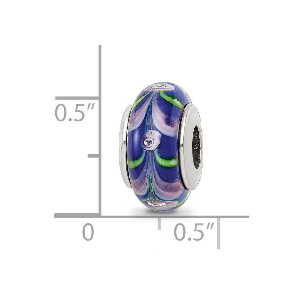 Sterlingsilber Reflections Blau/pink Hand-blown Glas Perle