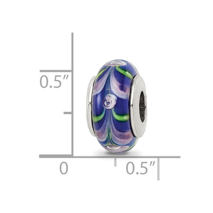 Sterlingsilber Reflections Blau/pink Hand-blown Glas Perle