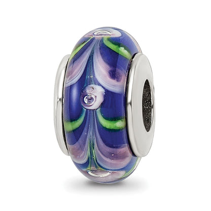 Sterlingsilber Reflections Blau/pink Hand-blown Glas Perle