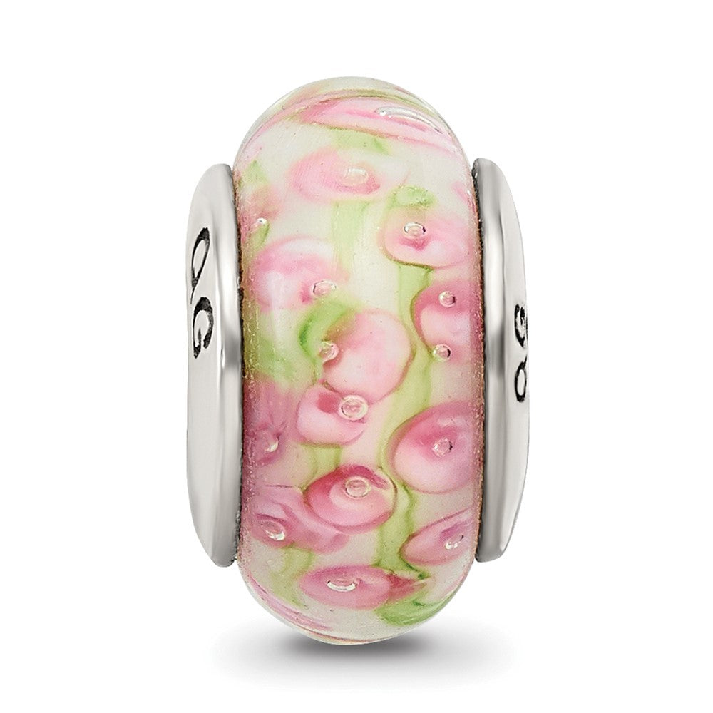 Sterlingsilber Reflections Rosa/green Hand-blown Glas Perle