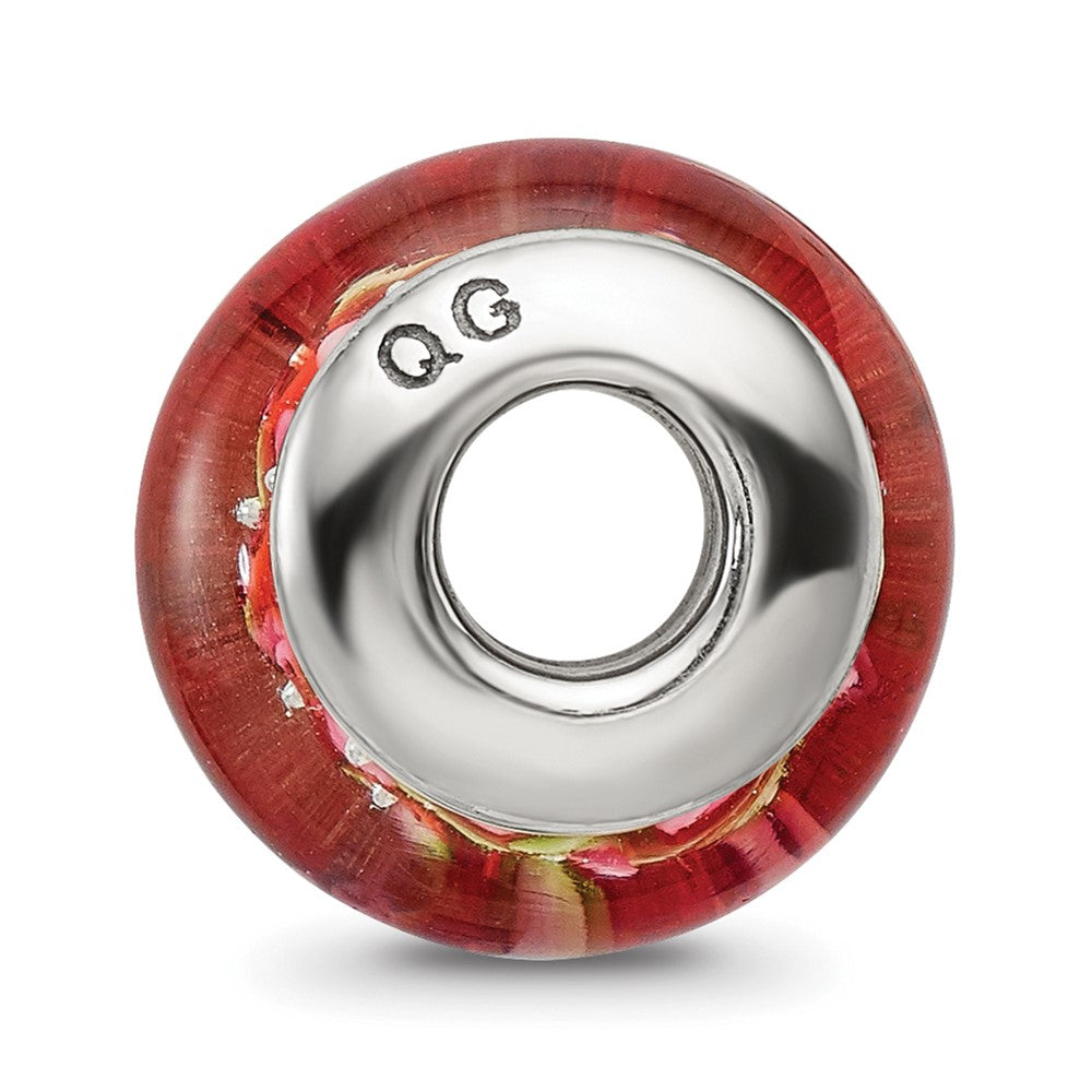 Sterlingsilber Reflections Rosa/red Hand-blown Glas Perle