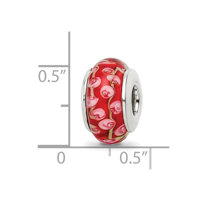 Sterlingsilber Reflections Rosa/red Hand-blown Glas Perle
