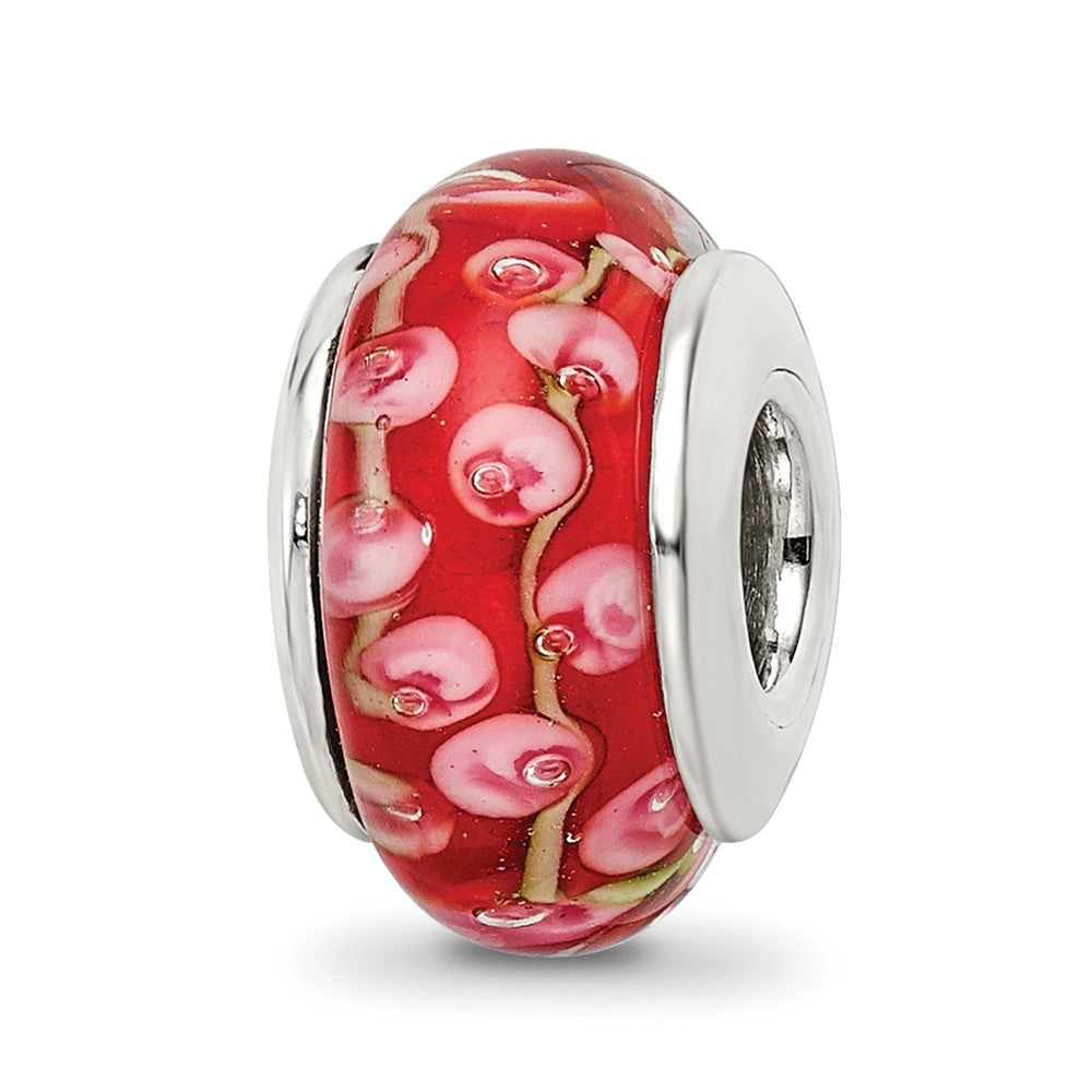 Sterlingsilber Reflections Rosa/red Hand-blown Glas Perle