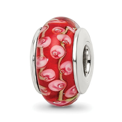 Sterlingsilber Reflections Rosa/red Hand-blown Glas Perle