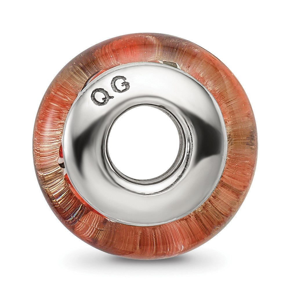 Sterlingsilber Reflections Orange Hand-blown Glas Perle