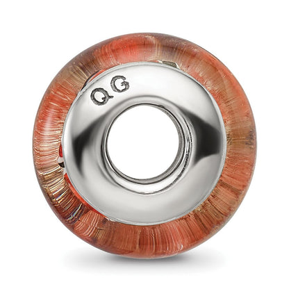 Sterlingsilber Reflections Orange Hand-blown Glas Perle