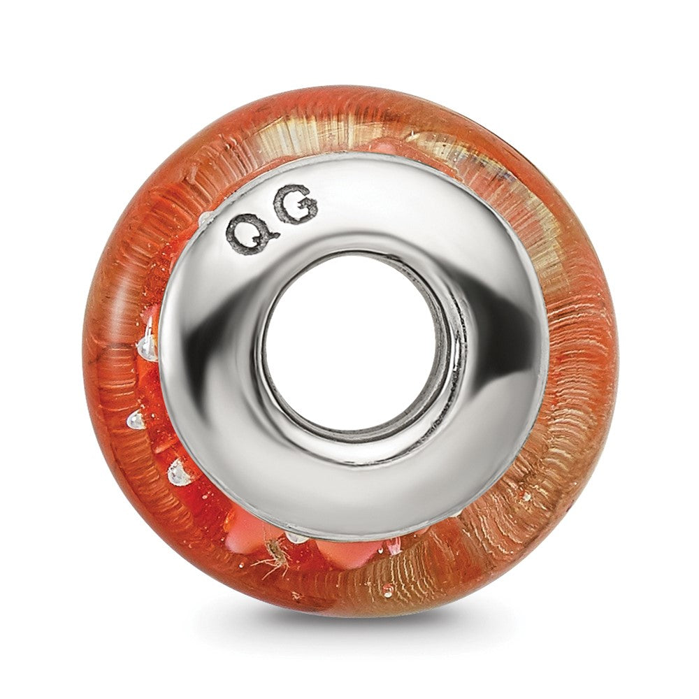 Sterlingsilber Reflections Orange Hand-blown Glas Perle