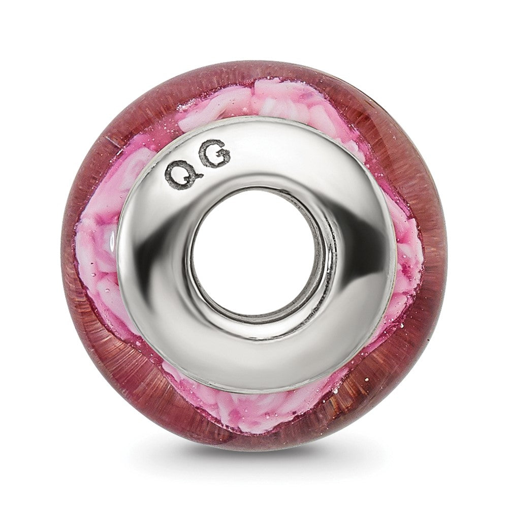 Sterlingsilber Reflections Lila Blumen Hand-blown Glas Perle