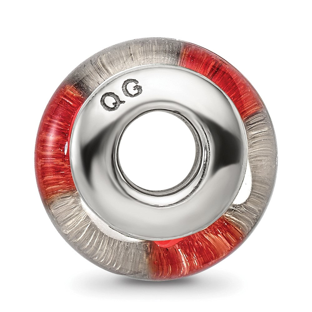 Sterlingsilber Reflections Rot/white Hand-blown Glas Perle