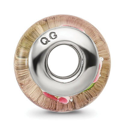 Sterlingsilber Reflections Rosa/green Hand-blown Glas Perle