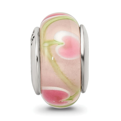 Sterlingsilber Reflections Rosa/green Hand-blown Glas Perle