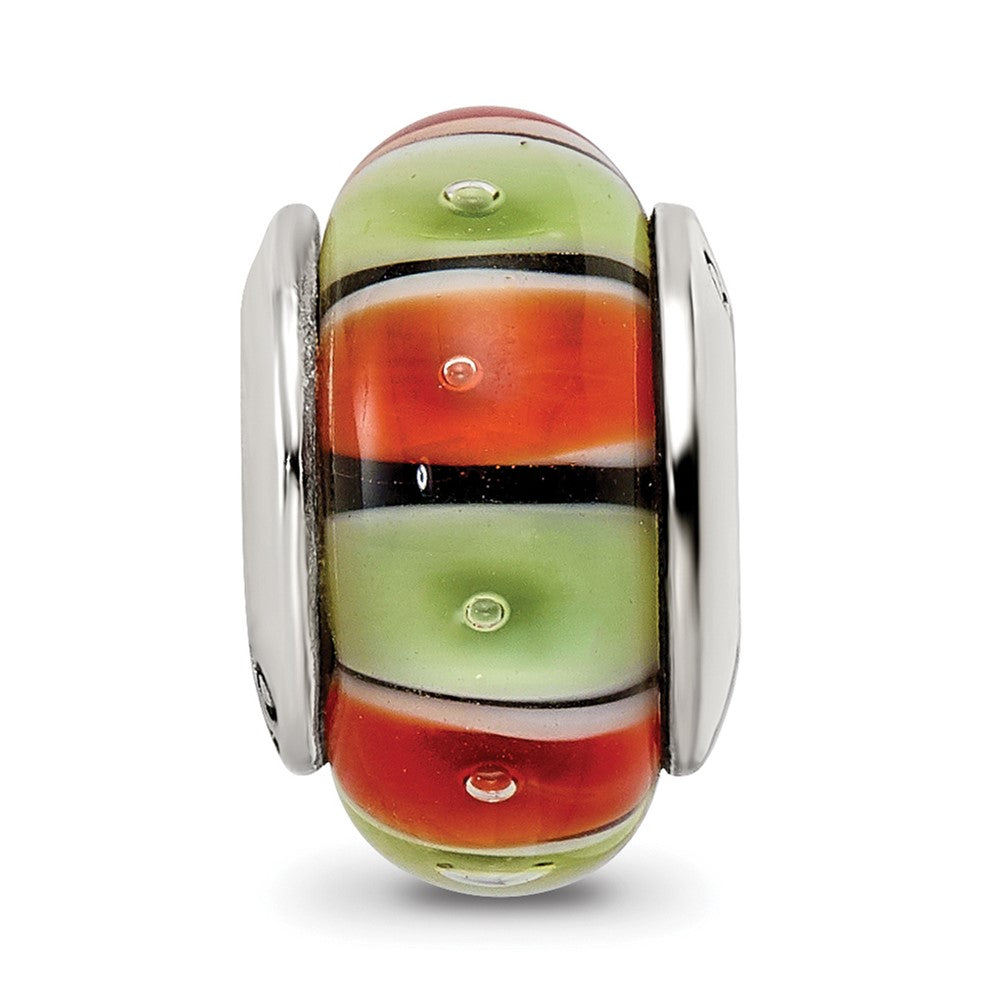 Sterlingsilber Reflections Orange,red/lt Grün Glas Perle