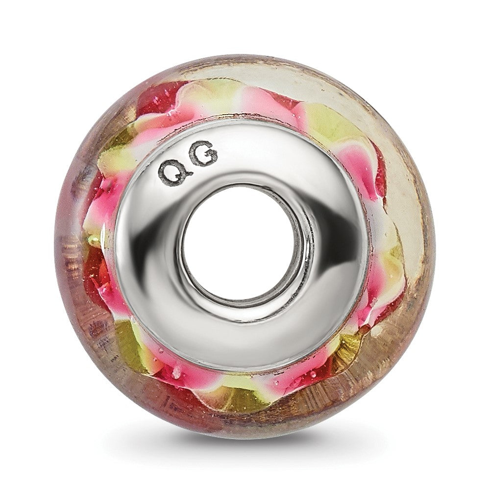 Sterlingsilber Reflections Rosa/yellow Hand-blown Glas Perle