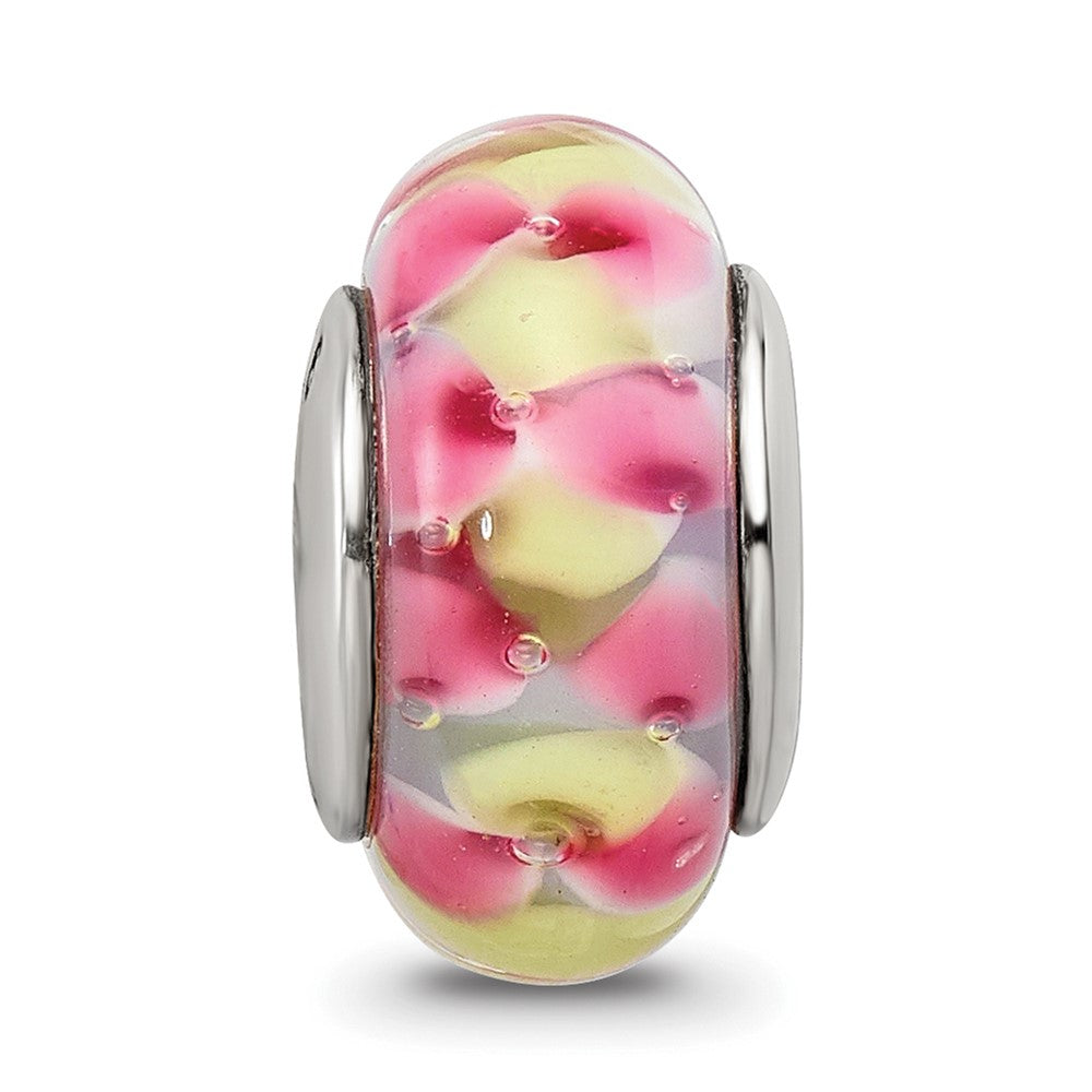 Sterlingsilber Reflections Rosa/yellow Hand-blown Glas Perle