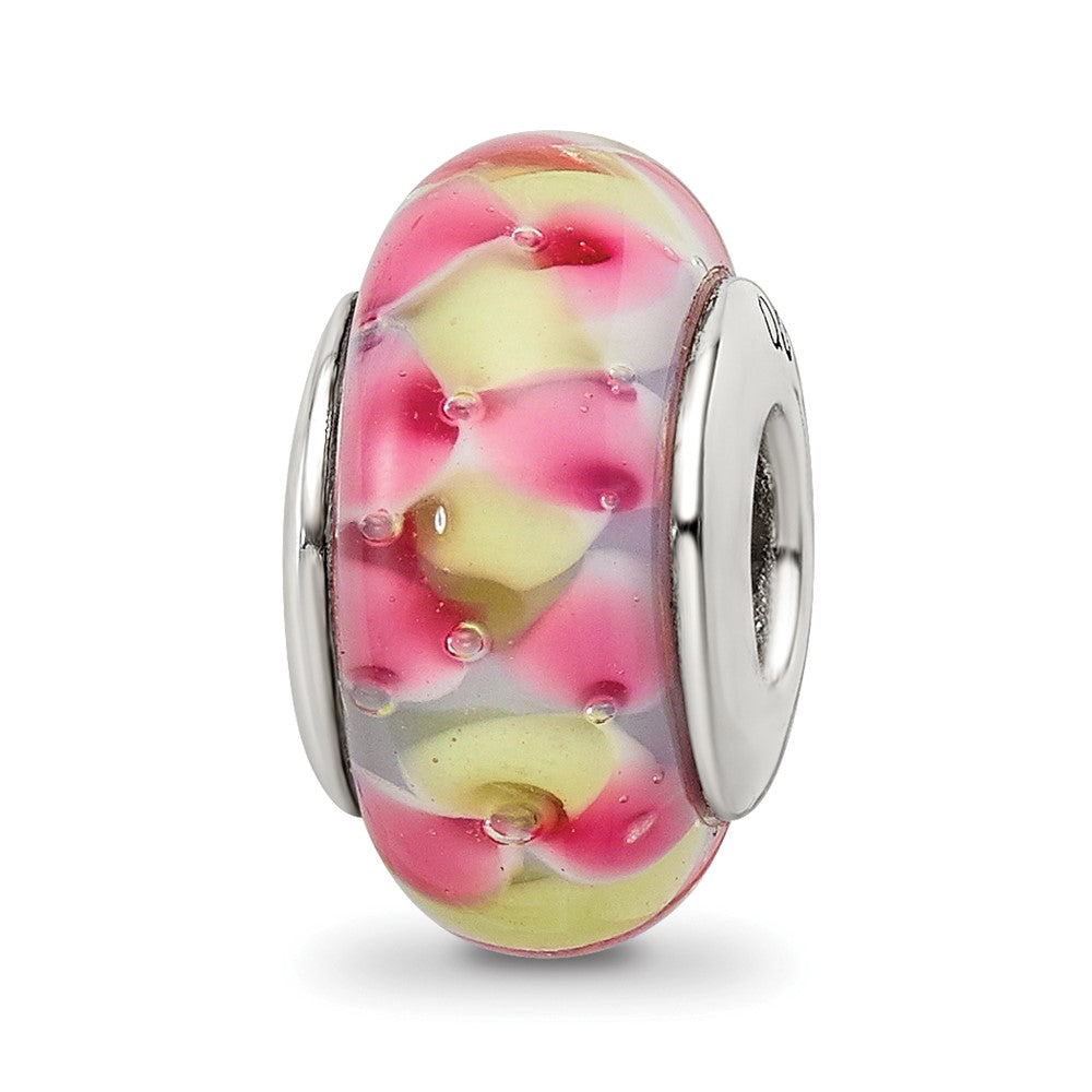 Sterlingsilber Reflections Rosa/yellow Hand-blown Glas Perle
