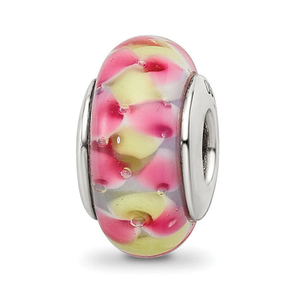 Sterlingsilber Reflections Rosa/yellow Hand-blown Glas Perle