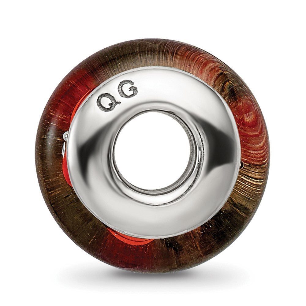 Sterlingsilber Reflections Rot/black Hand-blown Glas Perle