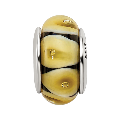 Sterlingsilber Reflections Gelb Hand-blown Glas Perle