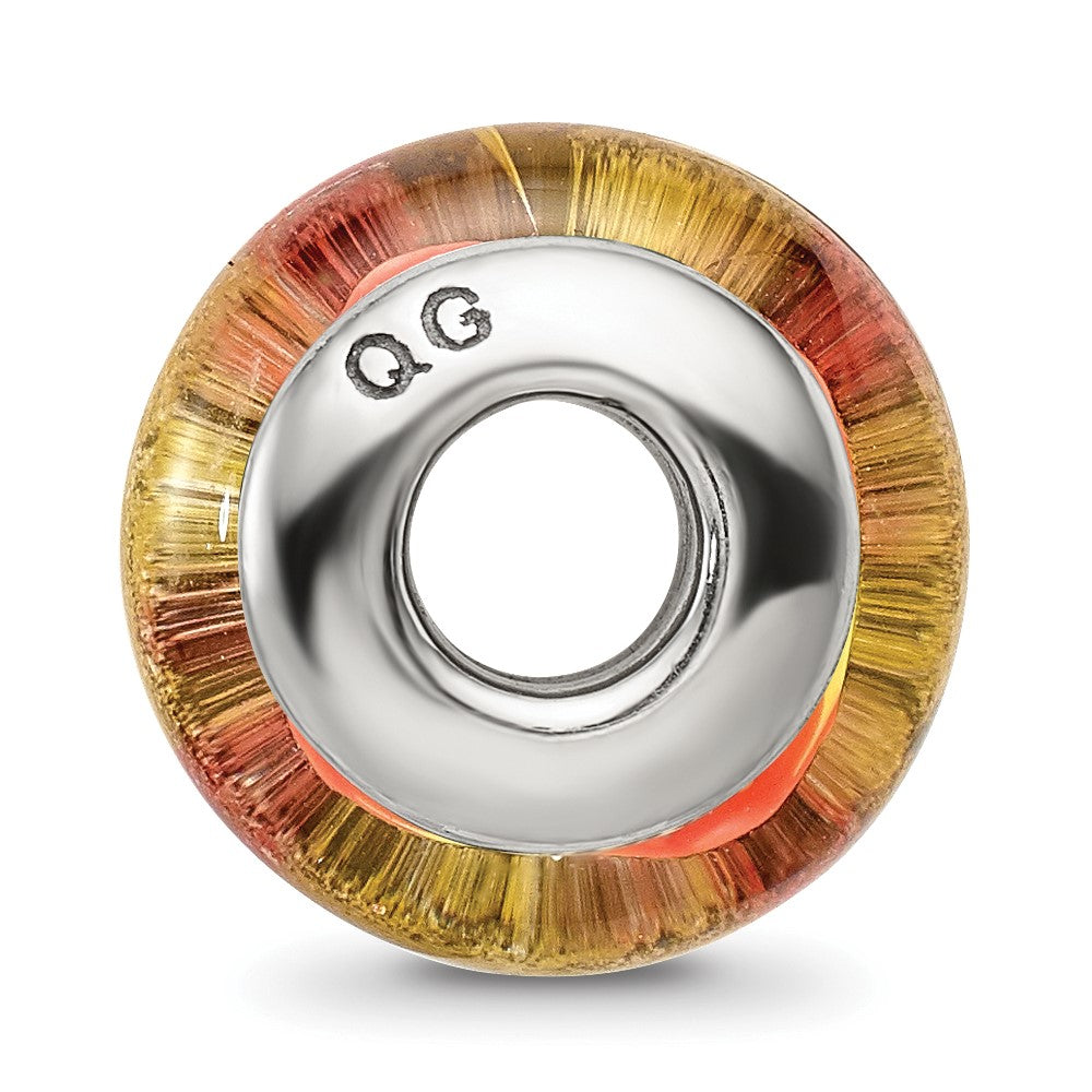 Sterlingsilber Reflections Gelb/orange Hand-blown Glas Perle