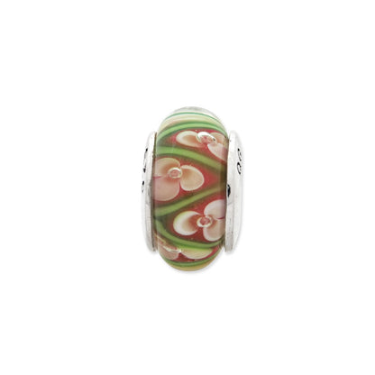 Sterlingsilber Reflections Gelb Blumen Hand-blown Glas Perle