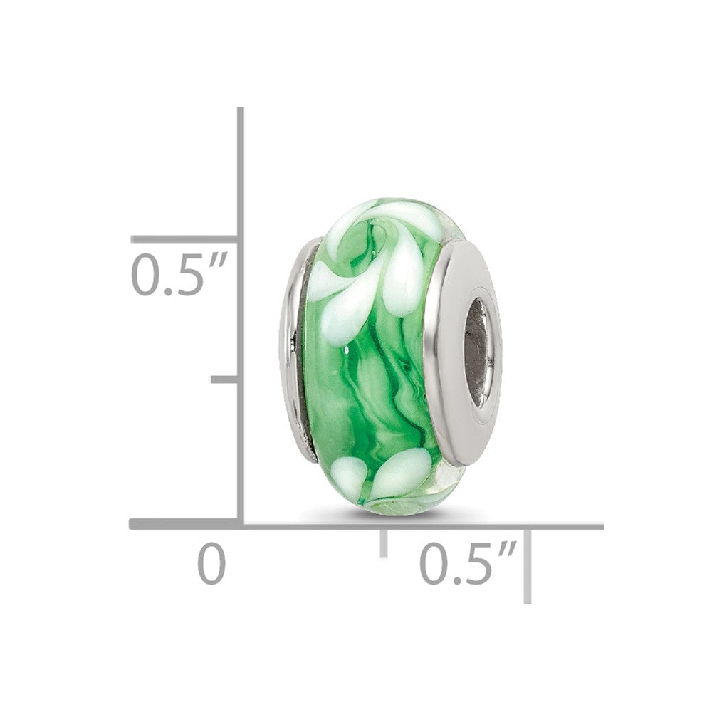 Sterlingsilber Reflections Grün/white Hand-blown Glas Perle