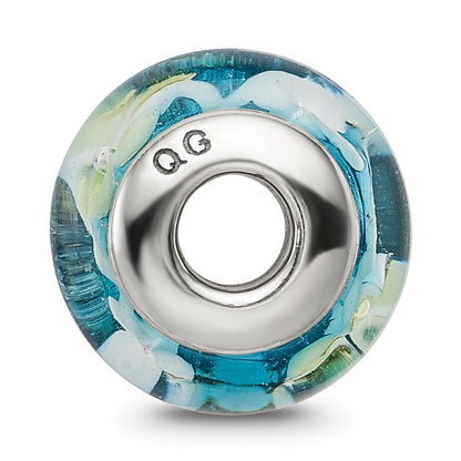 Sterlingsilber Reflections Blau/yellow Hand-blown Glas Perle