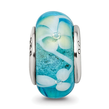 Sterlingsilber Reflections Blau/yellow Hand-blown Glas Perle