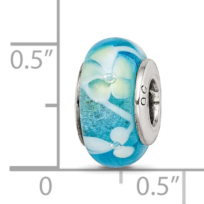 Sterlingsilber Reflections Blau/yellow Hand-blown Glas Perle