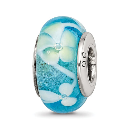 Sterlingsilber Reflections Blau/yellow Hand-blown Glas Perle