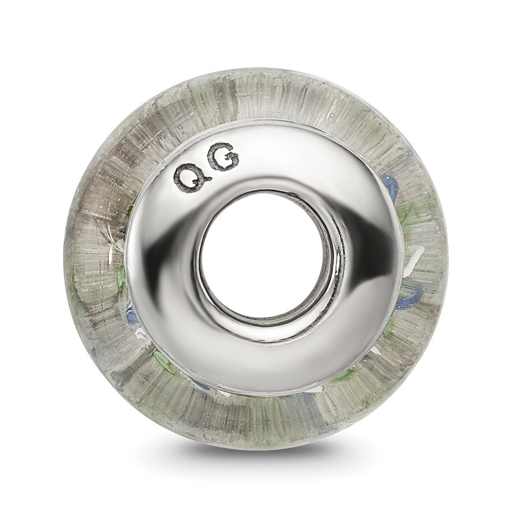 Sterlingsilber Reflections Blau/green Hand-blown Glas Perle