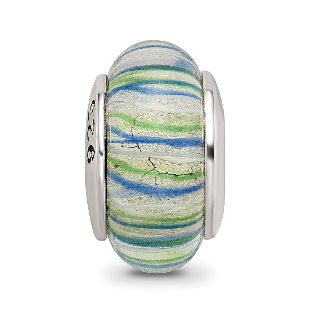 Sterlingsilber Reflections Blau/green Hand-blown Glas Perle