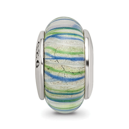 Sterlingsilber Reflections Blau/green Hand-blown Glas Perle