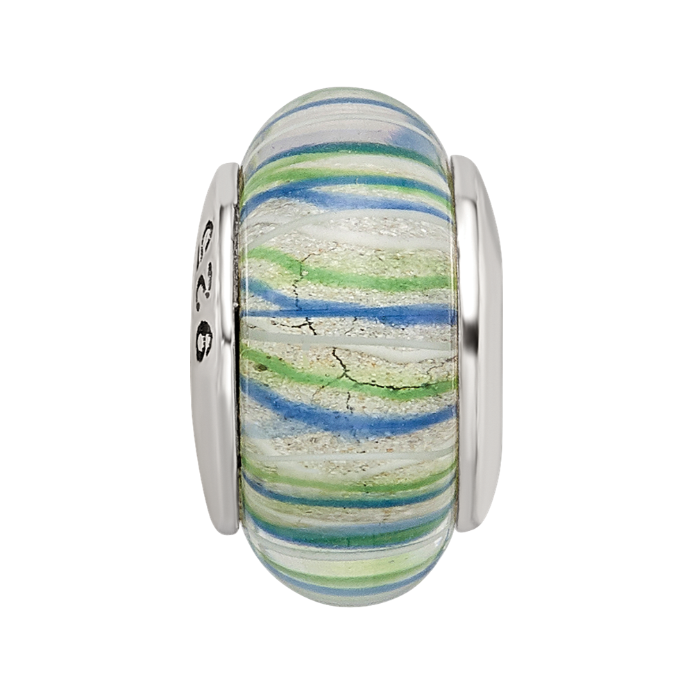Sterlingsilber Reflections Blau/green Hand-blown Glas Perle