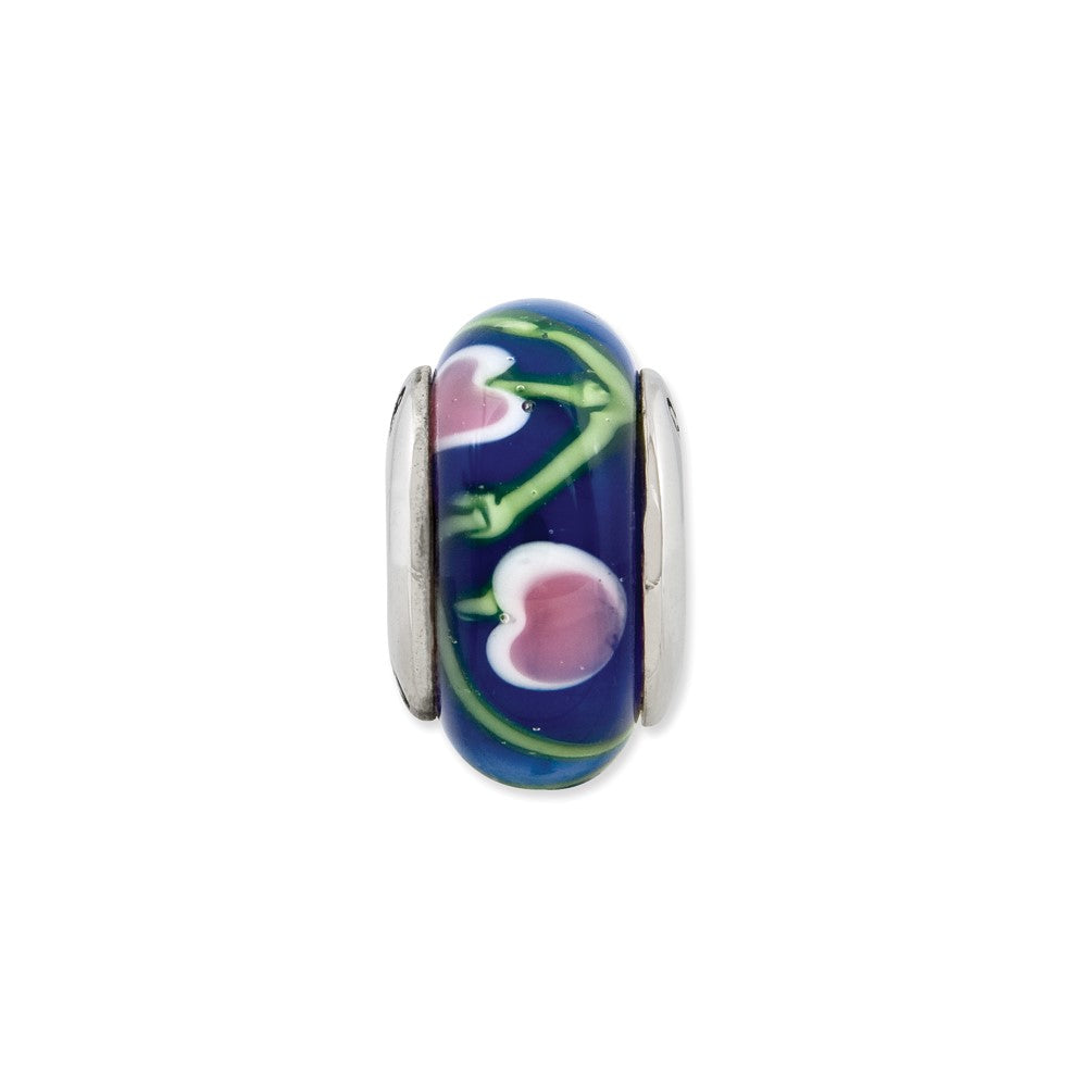 Sterlingsilber Reflections Blau/pink Hand-blown Glas Perle