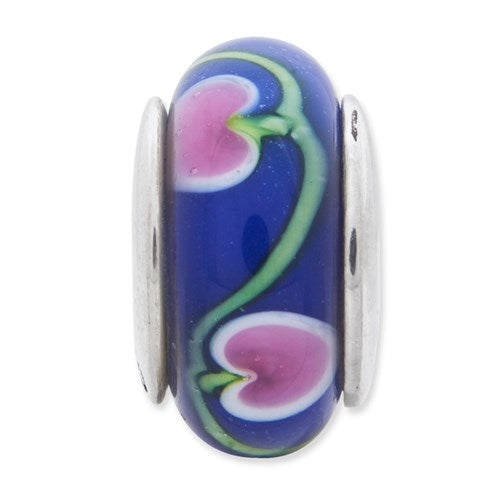 Sterlingsilber Reflections Blau/pink Hand-blown Glas Perle