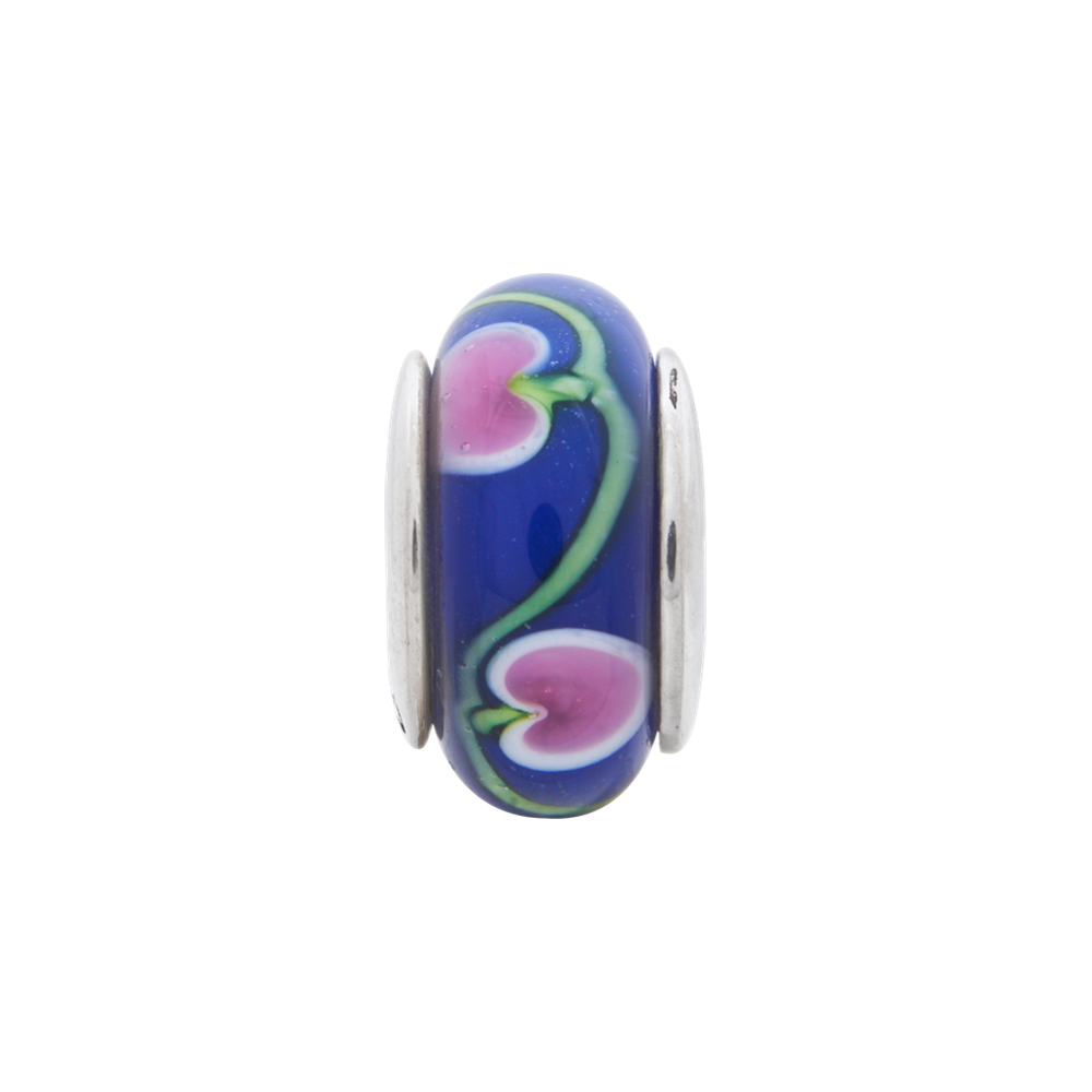 Sterlingsilber Reflections Blau/pink Hand-blown Glas Perle