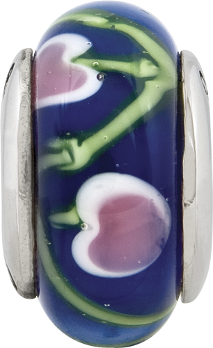 Sterlingsilber Reflections Blau/pink Hand-blown Glas Perle