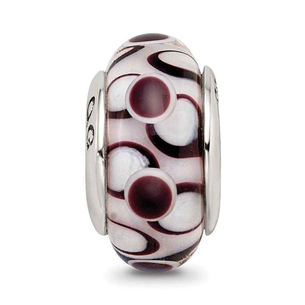 Sterlingsilber Reflections Schwarz Hand-blown Glas Perle
