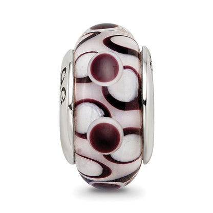 Sterlingsilber Reflections Schwarz Hand-blown Glas Perle