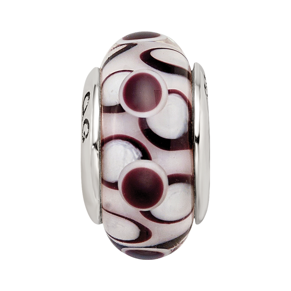 Sterlingsilber Reflections Schwarz Hand-blown Glas Perle