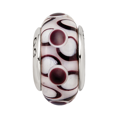 Sterlingsilber Reflections Schwarz Hand-blown Glas Perle