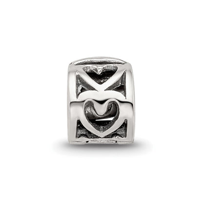 Sterlingsilber Kinder Kollektion Reflections Herz Muster Klammer Perle