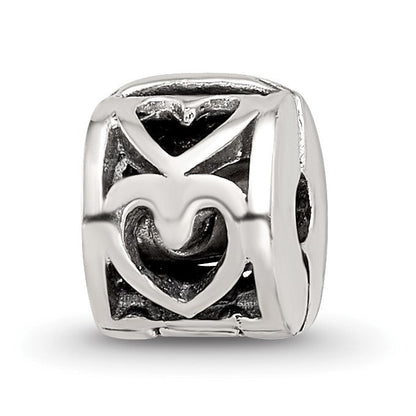 Sterlingsilber Kinder Kollektion Reflections Herz Muster Klammer Perle