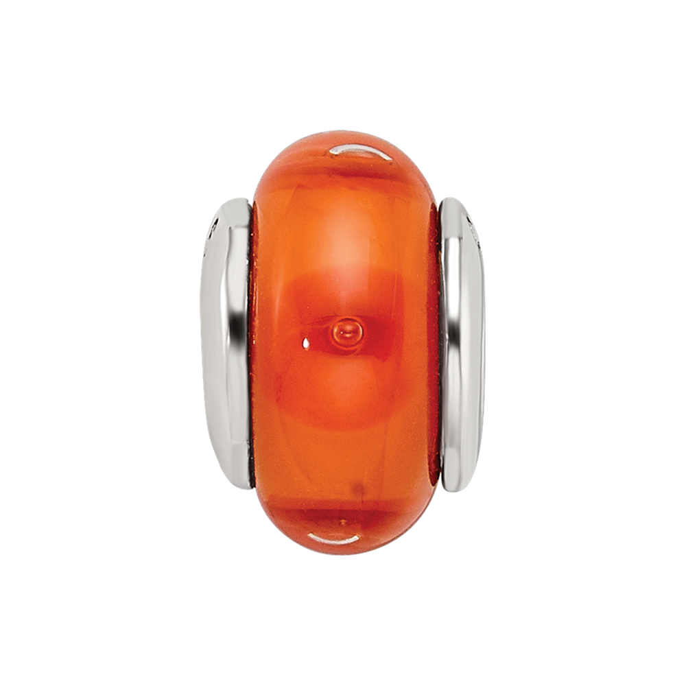 Sterlingsilber Kinder Kollektion Hand-blown Orange Glas Reflections Perle