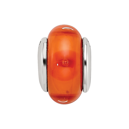 Sterlingsilber Kinder Kollektion Hand-blown Orange Glas Reflections Perle