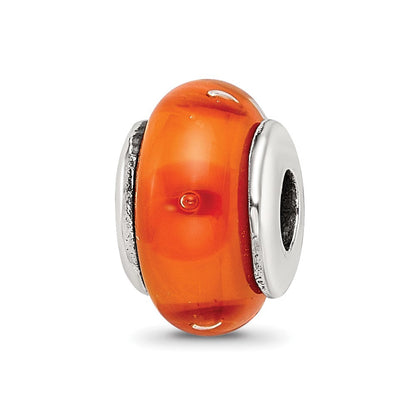 Sterlingsilber Kinder Kollektion Hand-blown Orange Glas Reflections Perle