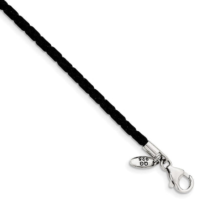 Sterlingsilber Reflections Schwarz Leder Perle Halskette