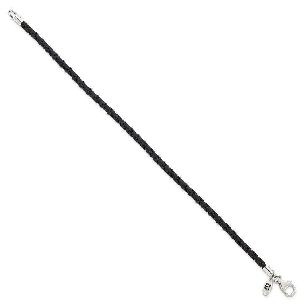 Sterlingsilber Reflections Schwarz Leder Perle Armband
