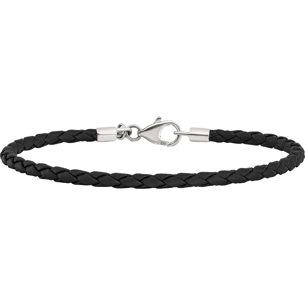 Sterlingsilber Reflections Schwarz Leder Perle Armband